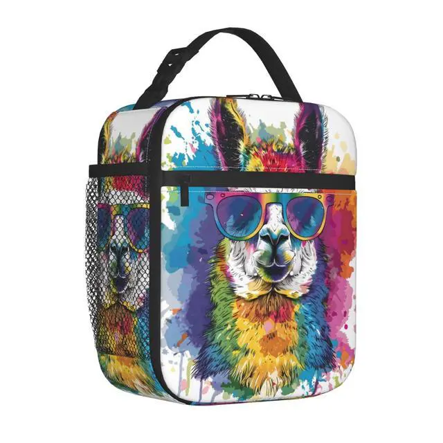 Alt view image 2 of 6 - Colorful Llama Lunch Box for Women Men, Insulated Lunch Box, Reusable Lunch Bag for Office, Work, Picnic, Travel