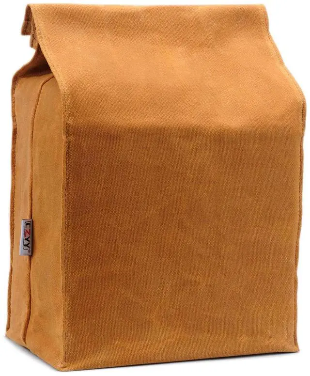 Main image of Waxed Canvas Lunch Bag, 5L Reusable Food Tote for Work and Picnics