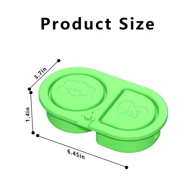 Alt view image 2 of 7 - Silicone Snack Container, Reusable Silicone Food Storage Box with Lid, 6.45x3.7x1.4 inches Portable Bento for Lunch, Office, Gym, Travel, Kids & Meal Prep (green)