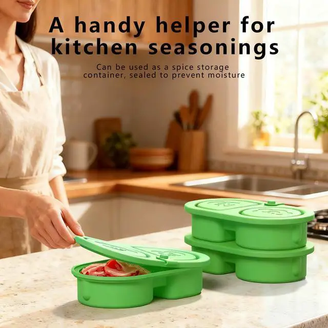 Alt view image 4 of 7 - Silicone Snack Container, Reusable Silicone Food Storage Box with Lid, 6.45x3.7x1.4 inches Portable Bento for Lunch, Office, Gym, Travel, Kids & Meal Prep (green)