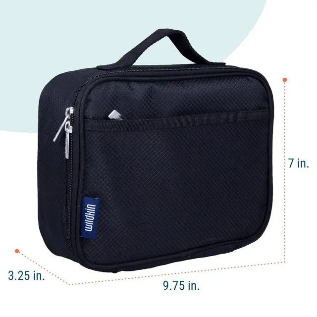 Alt view image 3 of 7 - Kids Insulated Lunch Box, Rip-Stop Black