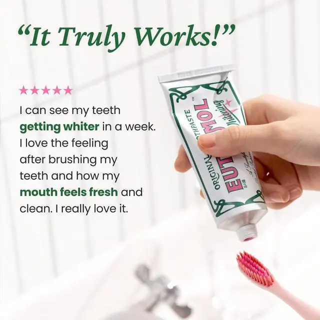 Alt view image 7 of 7 - Whitening Toothpaste (3.7fl oz) - Stain Removal in 2 Weeks, Long-Lasting Freshness for Sensitive Gum & Teeth. Bad Breath, Cavity Prevention. Recyclable Aluminum Tube