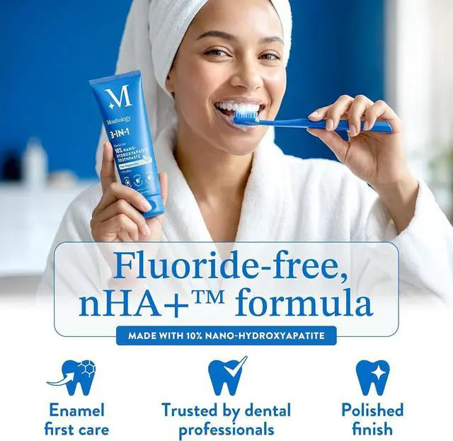 Alt view image 5 of 6 - Nano Hydroxyapatite Toothpaste Fluoride Free, Whitening*, Rod Shaped nHA, Xylitol Toothpaste for Adults, Enamel Care*, Sensitive Teeth*, SLS Free, Mint 4oz (USA Made) Package May Vary