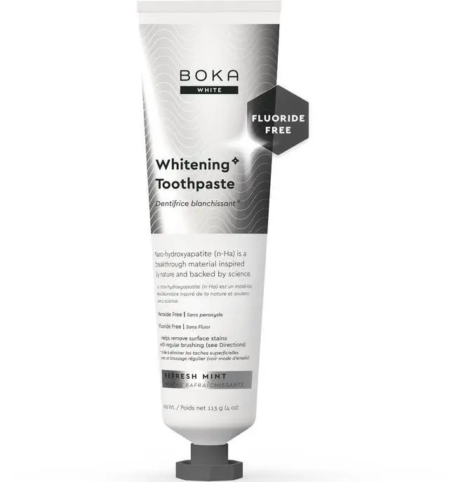 Main image of Boka Fluoride Free Toothpaste, Nano Hydroxyapatite Toothpaste, Appropriate for Sensitive Teeth, for Adult, Kids Oral Care - Whitening* Refresh Mint, 4 Fl Oz 1Pk