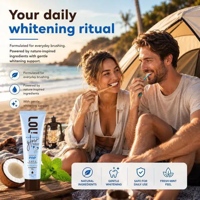 Alt view image 6 of 7 - Whitening Toothpaste Sensitive Teeth Fluoride Free, Pap + Nano Hydroxyapatite Toothpaste, Coconut Oil, Probiotics & Xylitol, Natural Coconut Flavor