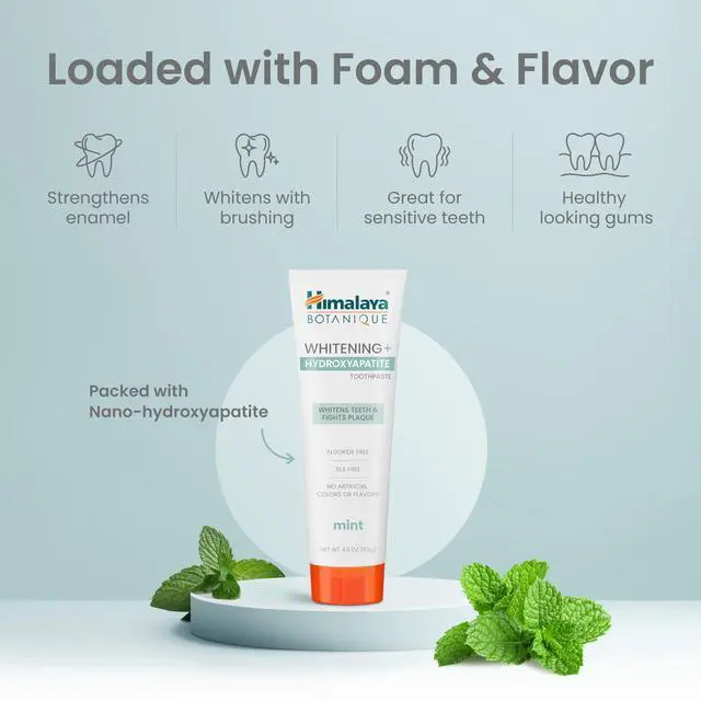 Alt view image 4 of 7 - Botanique Whitening+ Hydroxyapatite Toothpaste, Mint, 4 oz, Pack 4 | Nano Hydroxyapatite Toothpaste, Support Enamel Strength & Integrity,Great for Sensitive Teeth, Fluoride Free,SLS Free & Vegan