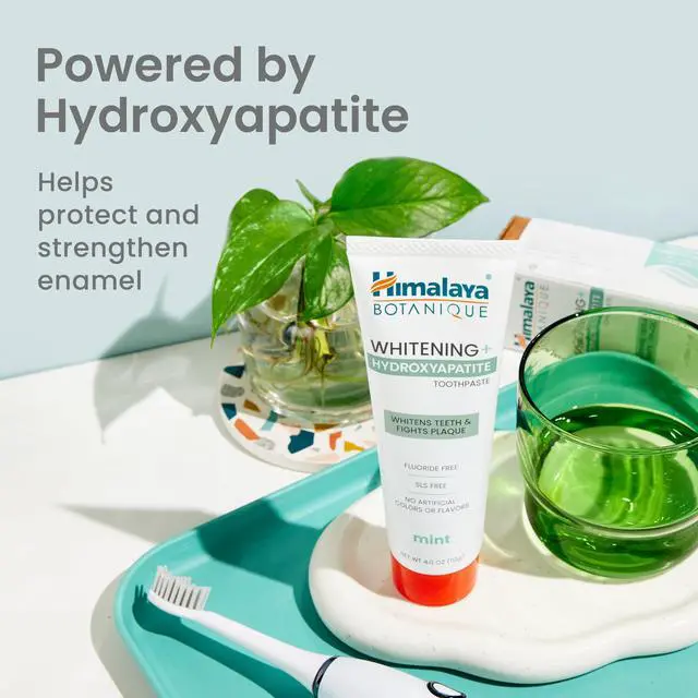 Alt view image 3 of 7 - Botanique Whitening+ Hydroxyapatite Toothpaste, Mint, 4 oz, Pack 4 | Nano Hydroxyapatite Toothpaste, Support Enamel Strength & Integrity,Great for Sensitive Teeth, Fluoride Free,SLS Free & Vegan