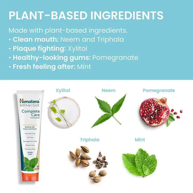 Alt view image 6 of 6 - Botanique Complete Care Toothpaste, Herbal, Mint Flavor, Fights Plaque, Freshens Breath, Fluoride Free, No Artificial Flavors, SLS Free, Cruelty Free, Foaming, 5.29 Oz, 1 Pack