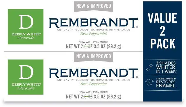 Main image of Deeply White + Peroxide Whitening Toothpaste, Peppermint Flavor, 3.5-Ounce (Pack of 2) (Packaging may Vary)