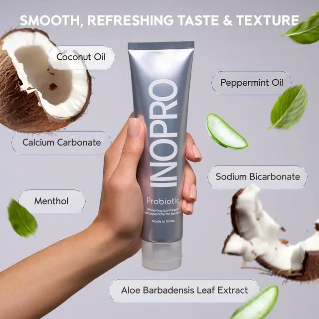 Alt view image 3 of 7 - Whitening Hydroxyapatite Toothpaste with Probiotic for Sensitive Teeth, Fluoride Free Enamel Repair Remineralizing Toothpaste, SLS Free, Baking Soda, Coconut Oil, 5oz