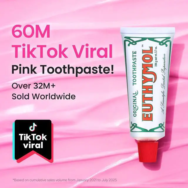 Alt view image 2 of 7 - Original Pink Toothpaste (3.7fl oz/Pack of 1) - Fluoride-Free Toothpaste for Sensitive Teeth & Gum. Bad Breath, Cavity Prevention, 12-Hour Long Lasting Freshness with Wintergreen