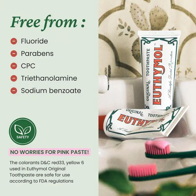 Alt view image 7 of 7 - Original Pink Toothpaste (3.7fl oz/Pack of 1) - Fluoride-Free Toothpaste for Sensitive Teeth & Gum. Bad Breath, Cavity Prevention, 12-Hour Long Lasting Freshness with Wintergreen