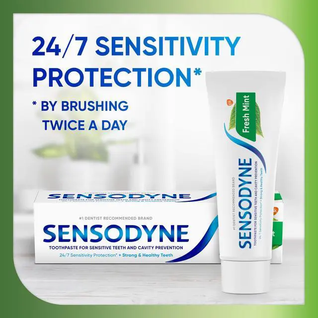 Alt view image 4 of 7 - Fresh Mint Sensitive Toothpaste, ADA Accepted Toothpaste for Cavity Prevention and Sensitive Teeth Treatment - 4 Ounces (Pack of 2)