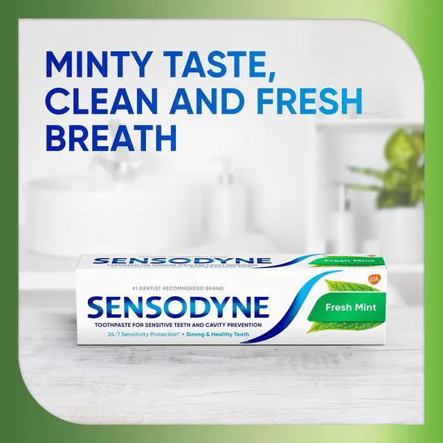 Alt view image 7 of 7 - Fresh Mint Sensitive Toothpaste, ADA Accepted Toothpaste for Cavity Prevention and Sensitive Teeth Treatment - 4 Ounces (Pack of 2)