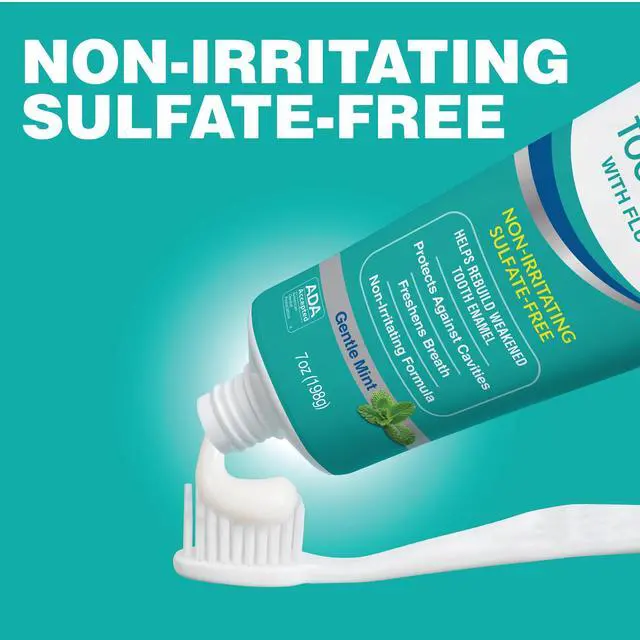 Alt view image 5 of 6 - Fluoride Toothpaste, 7 Ounce, Gentle Mint, Whitening, Enamel Protection, Sulfate Free