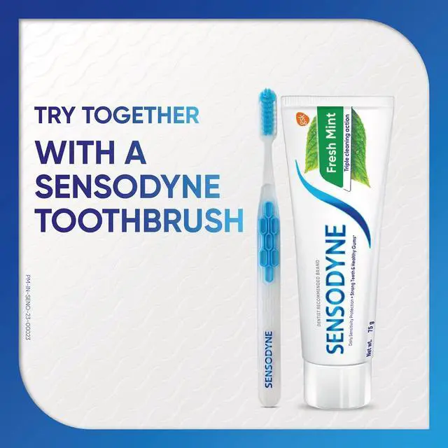 Alt view image 6 of 6 - Fresh Mint Sensitivity Toothpaste for Sensitive Teeth and Fresh Breath 75g (Pack of 1)