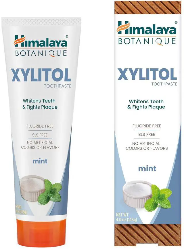 Main image of Botanique Xylitol Toothpaste, Mint Flavor - Fluoride Free Toothpaste to Whiten Teeth, Fight Plaque and for Fresh Breath - Vegan, Gluten Free, No Artificial Flavors or Colors, 4 oz