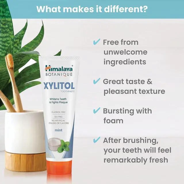 Alt view image 2 of 5 - Botanique Xylitol Toothpaste, Mint Flavor - Fluoride Free Toothpaste to Whiten Teeth, Fight Plaque and for Fresh Breath - Vegan, Gluten Free, No Artificial Flavors or Colors, 4 oz