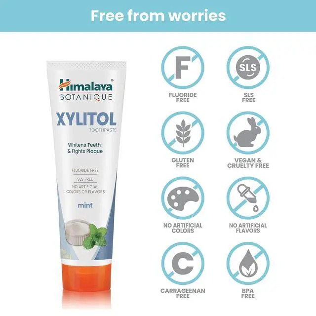 Alt view image 4 of 5 - Botanique Xylitol Toothpaste, Mint Flavor - Fluoride Free Toothpaste to Whiten Teeth, Fight Plaque and for Fresh Breath - Vegan, Gluten Free, No Artificial Flavors or Colors, 4 oz