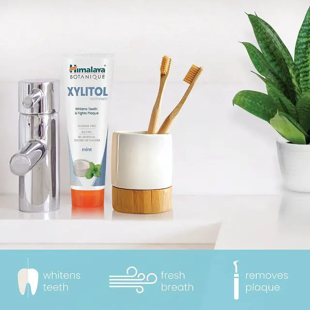 Alt view image 3 of 5 - Botanique Xylitol Toothpaste, Mint Flavor - Fluoride Free Toothpaste to Whiten Teeth, Fight Plaque and for Fresh Breath - Vegan, Gluten Free, No Artificial Flavors or Colors, 4 oz
