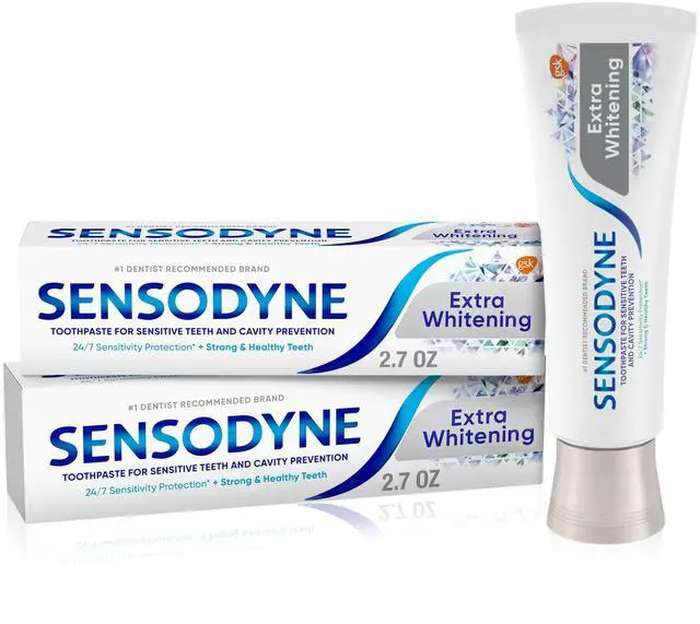 Main image of Extra Whitening Toothpaste for Sensitive Teeth, Cavity Prevention and Sensitive Teeth Whitening - 2.7 Ounces (Pack of 2)
