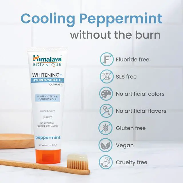 Alt view image 5 of 7 - Botanique Whitening+ Hydroxyapatite Toothpaste, Peppermint, 4 oz | Nano Hydroxyapatite Toothpaste, Support Enamel Strength & Integrity,Great for Sensitive Teeth, Fluoride Free,SLS Free & Vegan