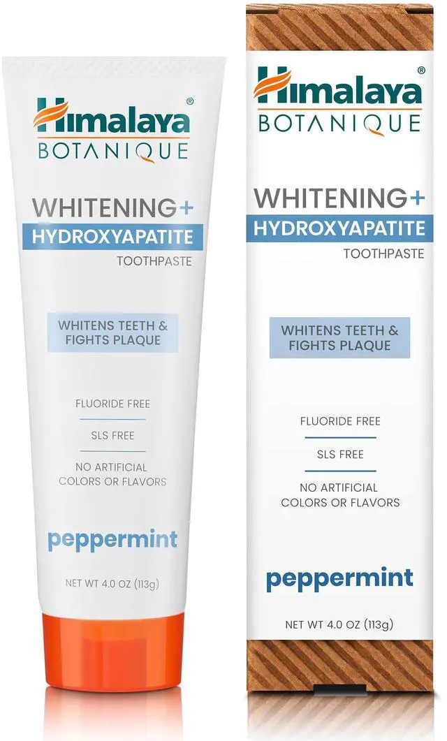 Main image of Botanique Whitening+ Hydroxyapatite Toothpaste, Peppermint, 4 oz | Nano Hydroxyapatite Toothpaste, Support Enamel Strength & Integrity,Great for Sensitive Teeth, Fluoride Free,SLS Free & Vegan