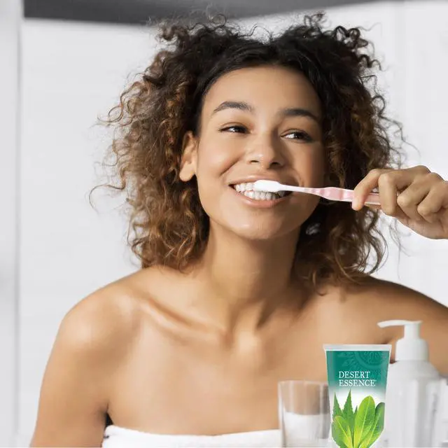 Alt view image 4 of 6 - Tea Tree Oil & Neem Toothpaste - Fluoride-Free, Gluten-Free, SLS Free Formula - Vegan, Herbal Toothpaste for Plaque Reduction - Wintergreen Flavor, 6.25 oz
