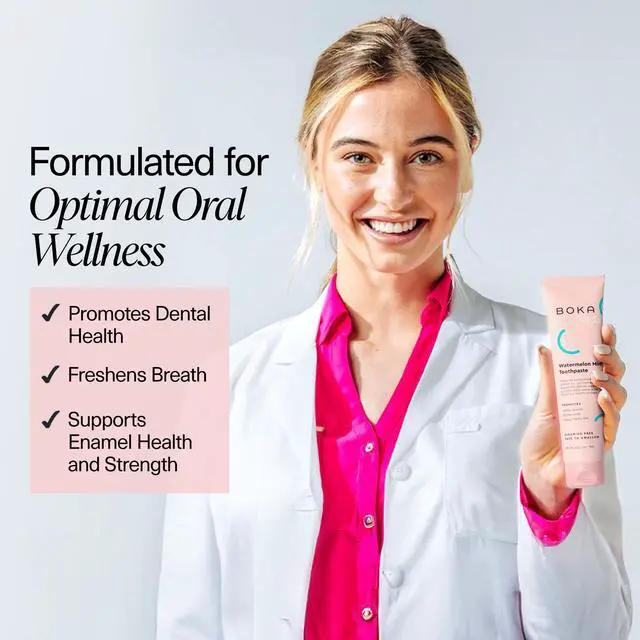 Alt view image 5 of 7 - Fluoride Free Toothpaste Nano Hydroxyapatite Toothpaste - Watermelon Mint Flavor, 4 oz 1Pk
