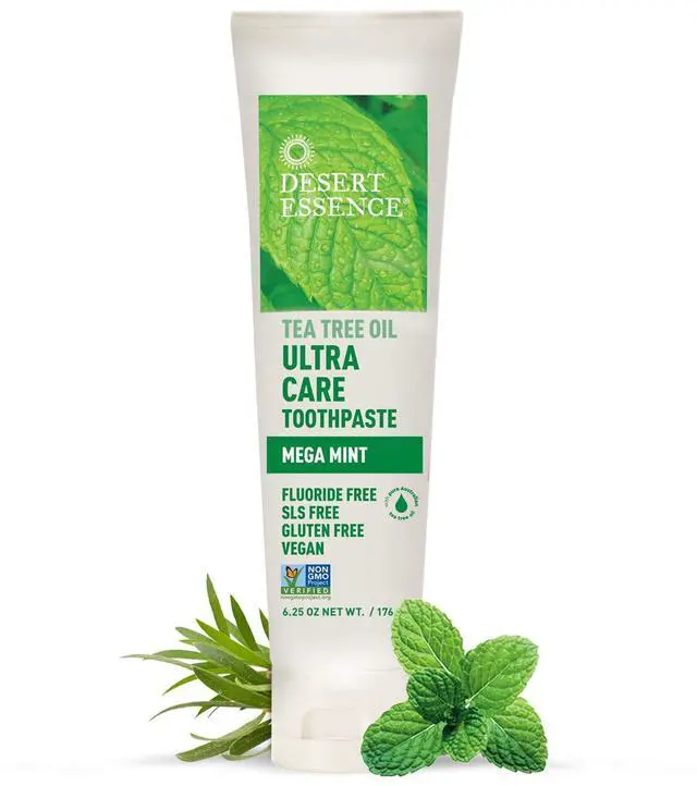 Main image of Natural Tea Tree Oil Ultra Care Toothpaste - Mega Mint - 6.25 Oz - Helps Soothe Gums & Reduce Plaque - Freshens Breath & Cleans Teeth - Oral Care - Defends Against Sugar Acids