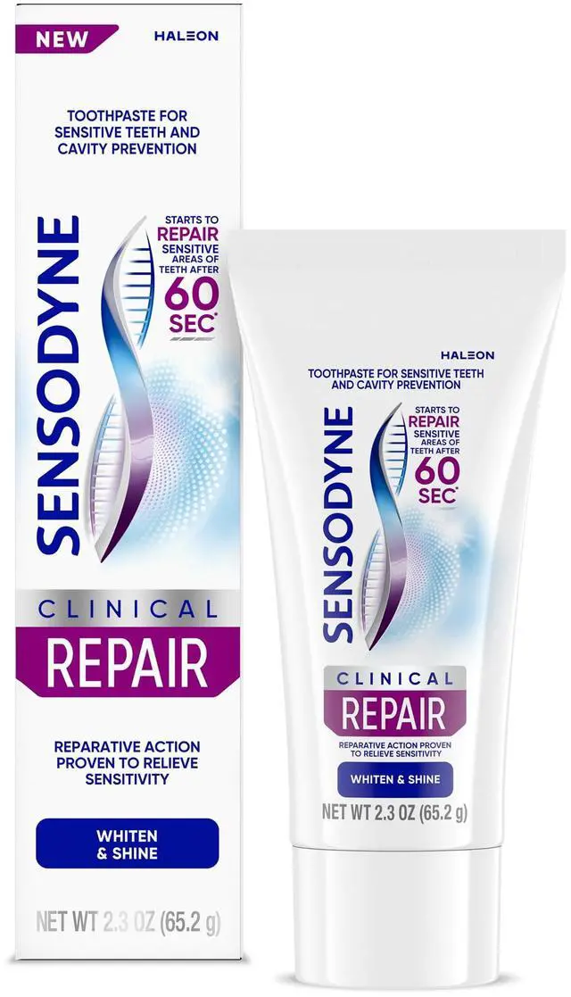 Main image of Clinical Repair Whiten & Shine Toothpaste for Sensitivity Relief, 2.3 oz