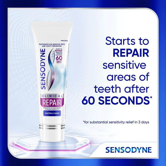 Alt view image 2 of 7 - Clinical Repair Whiten & Shine Toothpaste for Sensitivity Relief, 2.3 oz