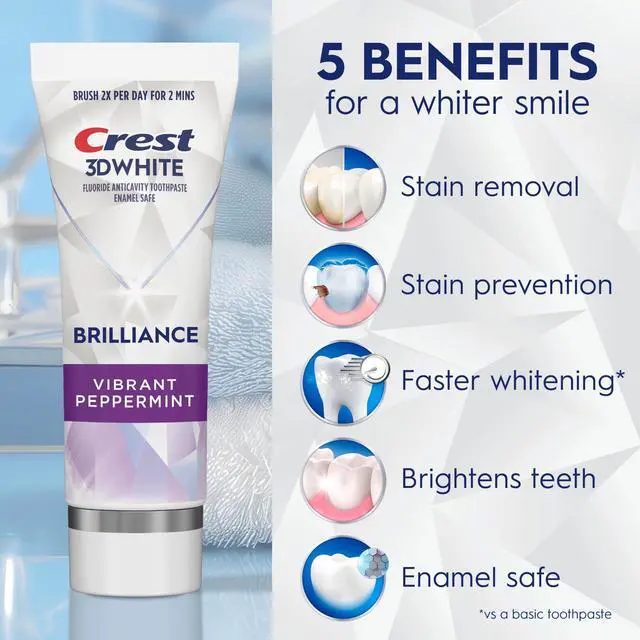 Alt view image 2 of 7 - 3D White Brilliance Vibrant Peppermint Teeth Whitening Toothpaste, 4.6 oz