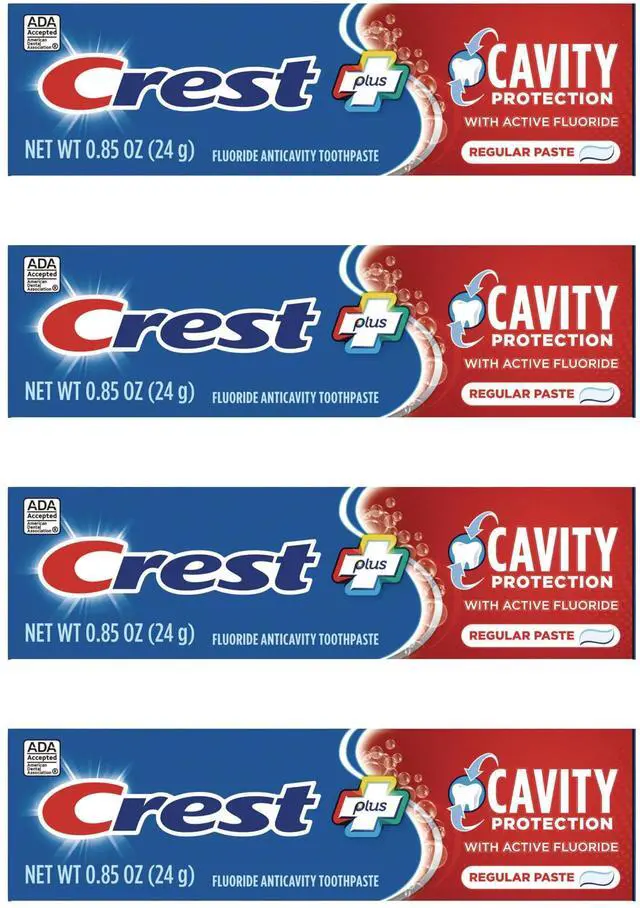 Main image of Cavity Protection Regular Toothpaste, Travel Size .85 oz. (24g) - Pack of 4