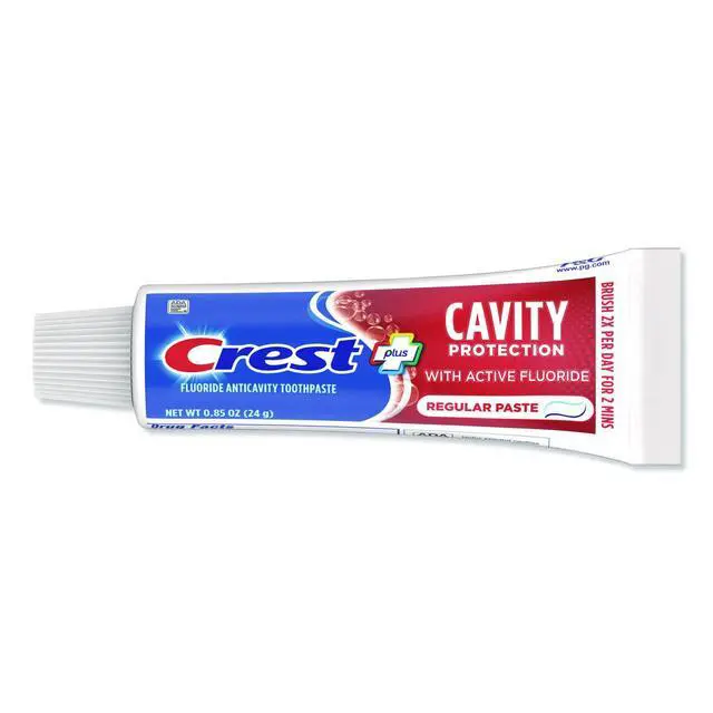Alt view image 5 of 7 - Cavity Protection Regular Toothpaste, Travel Size .85 oz. (24g) - Pack of 4