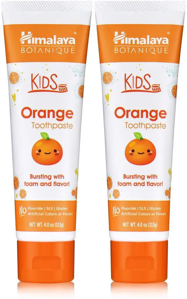 Main image of Botanique Kids Toothpaste, Herbal, Orange Flavor, Fights Plaque, Fluoride Free, Gentle, No Artificial Flavors or Colors, SLS Free, Gluten Free, Cruelty Free, Vegan, Foaming, 4 Oz, 2 Pack