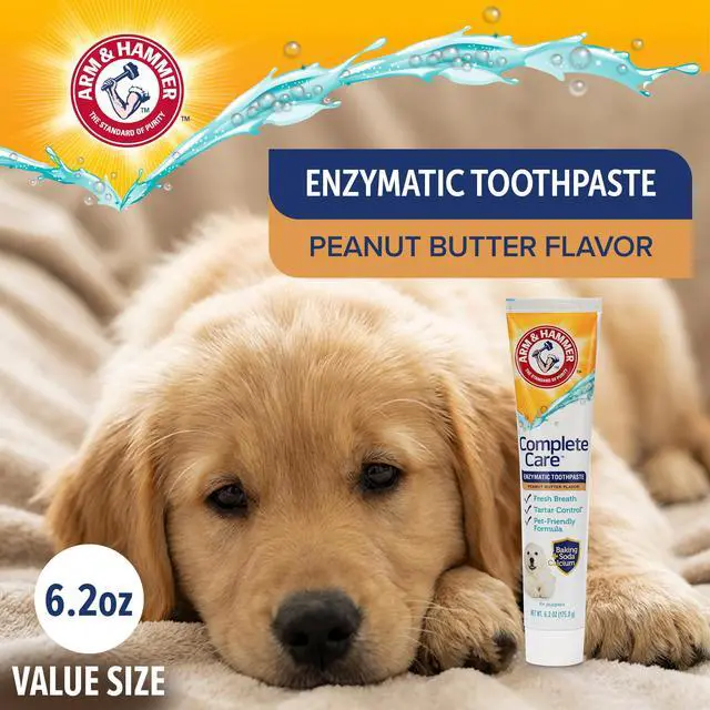 Alt view image 3 of 7 - Complete Care Enzymatic Dog Toothpaste, Peanut Butter Flavor, Baking Soda and Calcium, Enzymatic Tartar Control Formula, Non-Toxic, Fluoride Free, 6.2 Oz