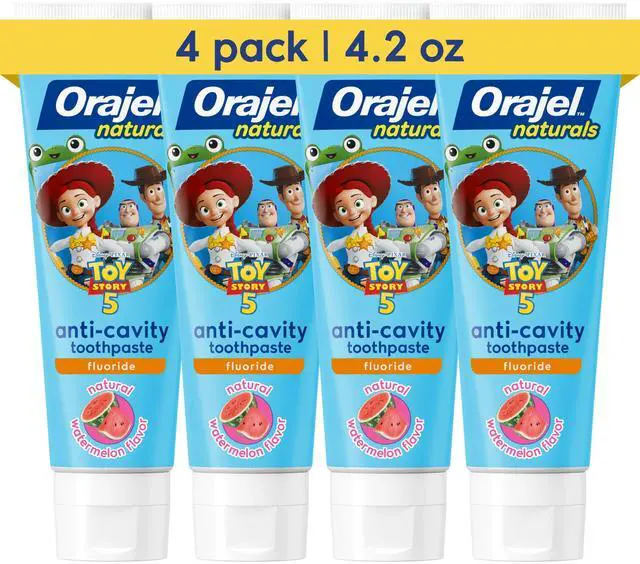 Main image of Naturals Toy Story 5 Anti-Cavity Fluoride Toothpaste, Natural Watermelon, 4.2 oz (Pack of 4)