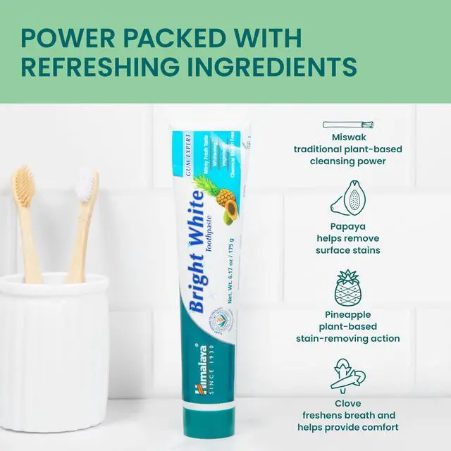 Alt view image 5 of 6 - Bright White Toothpaste, Fluoride Free to Reduce Plaque & Whiten Teeth, 6.17 oz, 2 Pack