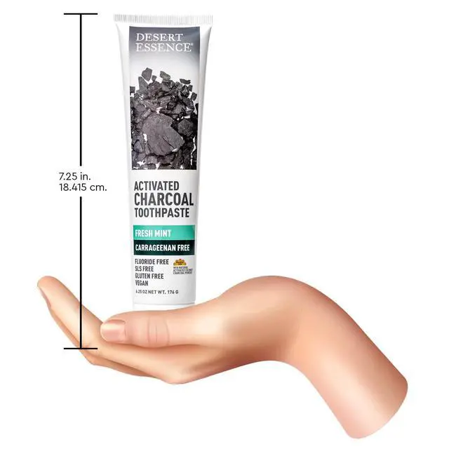 Alt view image 5 of 5 - Activated Charcoal Toothpaste - Fluoride and Carrageenan Free - Brighter Teeth and Fresher Breath with Activated Coconut Shell Charcoal, Baking Soda, and Fresh Mint - 6.25 oz