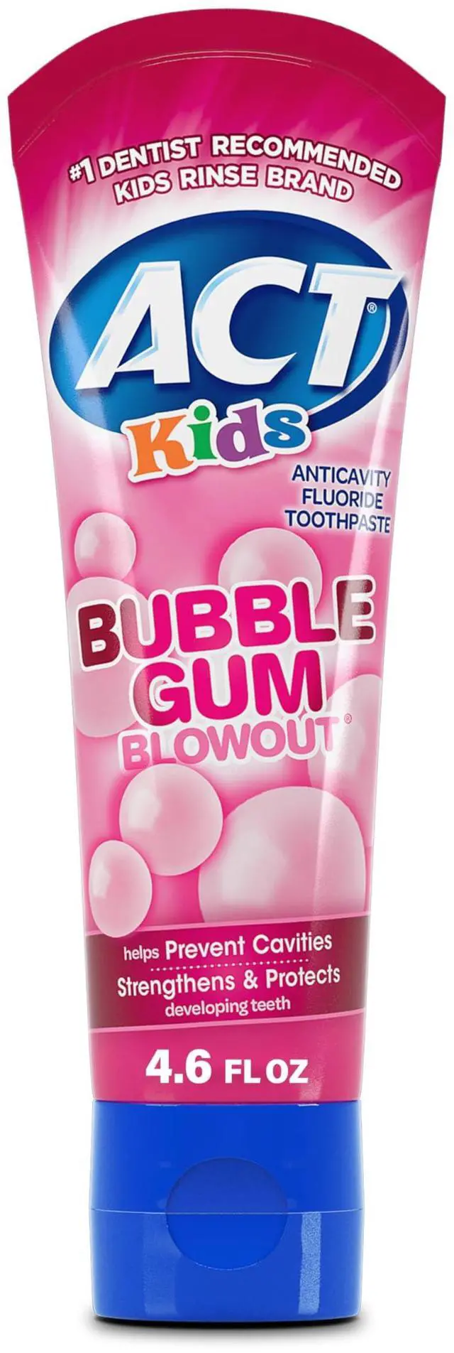 Main image of Kids Anticavity Fluoride Toothpaste 4.6 oz. Bubble Gum Blowout