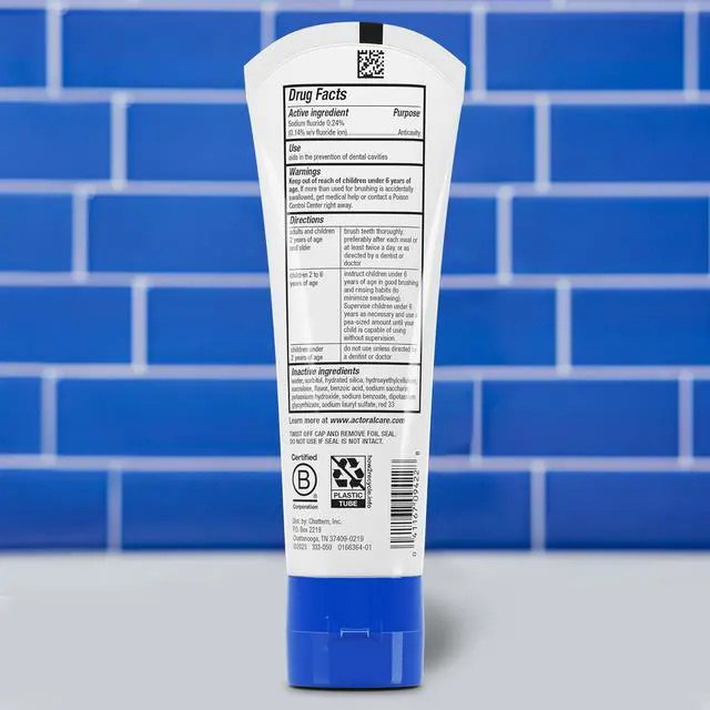 Alt view image 2 of 7 - Kids Anticavity Fluoride Toothpaste 4.6 oz. Bubble Gum Blowout