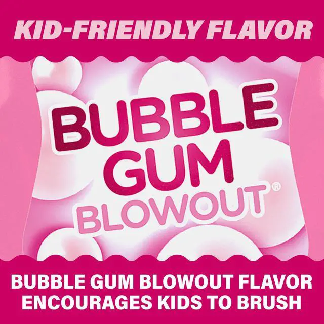 Alt view image 4 of 7 - Kids Anticavity Fluoride Toothpaste 4.6 oz. Bubble Gum Blowout