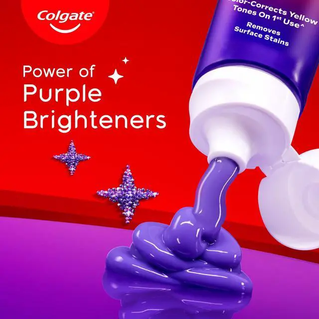 Alt view image 6 of 7 - Visible White Purple Toothpaste for Whitening, Enamel-Safe Daily Use Paste (100g+20g/ 3.5oz+0.7oz)