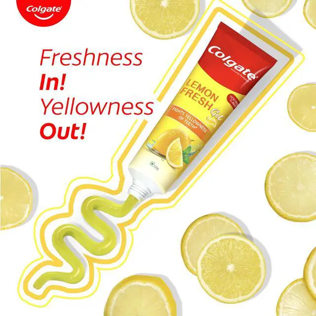 Alt view image 3 of 7 - Lemon Fresh Gel Toothpaste, Fights Yellowness of Teeth, Freshens Breath, Anticavity Toothpaste 120gm/4.3 Oz