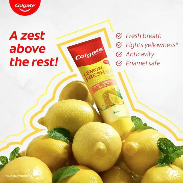 Alt view image 5 of 7 - Lemon Fresh Gel Toothpaste, Fights Yellowness of Teeth, Freshens Breath, Anticavity Toothpaste 120gm/4.3 Oz