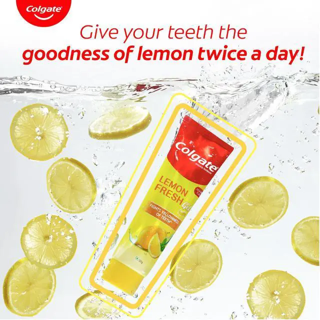 Alt view image 7 of 7 - Lemon Fresh Gel Toothpaste, Fights Yellowness of Teeth, Freshens Breath, Anticavity Toothpaste 120gm/4.3 Oz