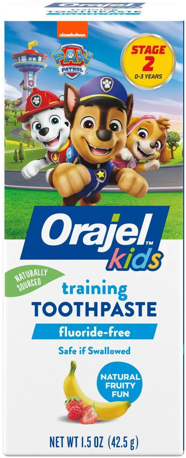 Main image of Kids Paw Patrol Fluoride-Free Training Toothpaste, Natural Fruity Fun Flavor, #1 Pediatrician Recommended , 1.5oz Tube