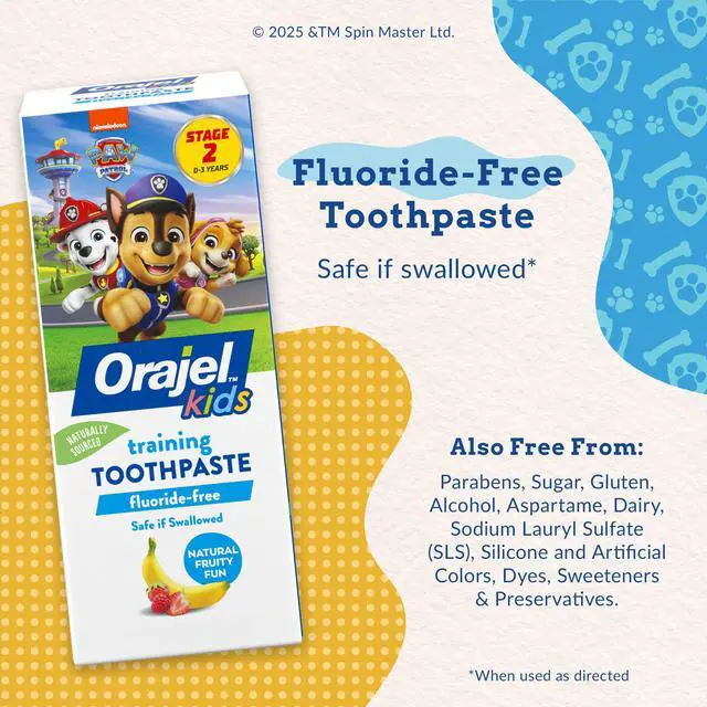 Alt view image 3 of 7 - Kids Paw Patrol Fluoride-Free Training Toothpaste, Natural Fruity Fun Flavor, #1 Pediatrician Recommended , 1.5oz Tube