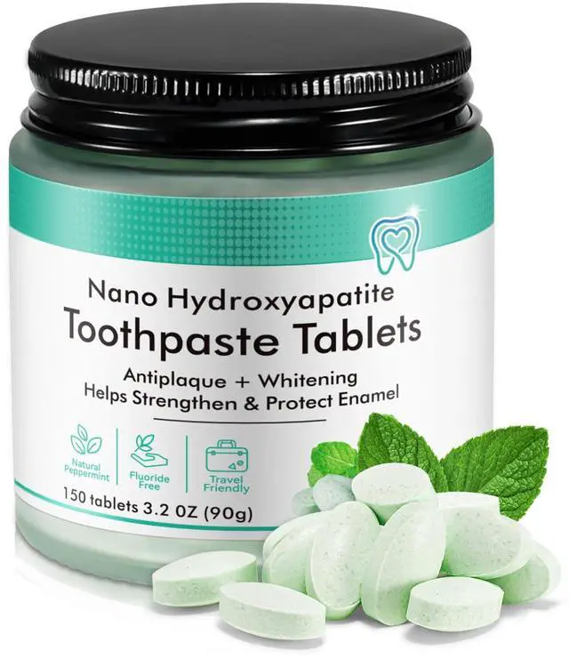 Main image of Toothpaste Tablets 150P-Nano Hydroxyapatite Toothpaste Chewable Toothpaste Tablets for Sensitive Teeth,Flouride&Plastic Free Friendly Travel Tabs,Whitening Teeth&Freshens Breath